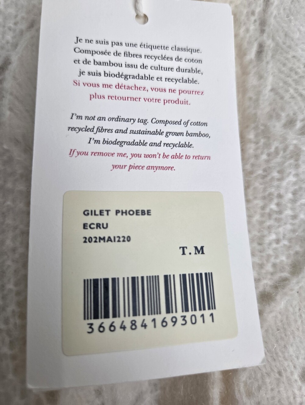 Sezane Phoebe Jumper in Ecru size M NWT - Picture 6 of 9